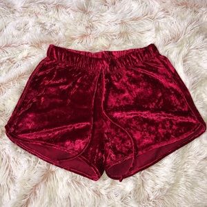 velvet pj shorts